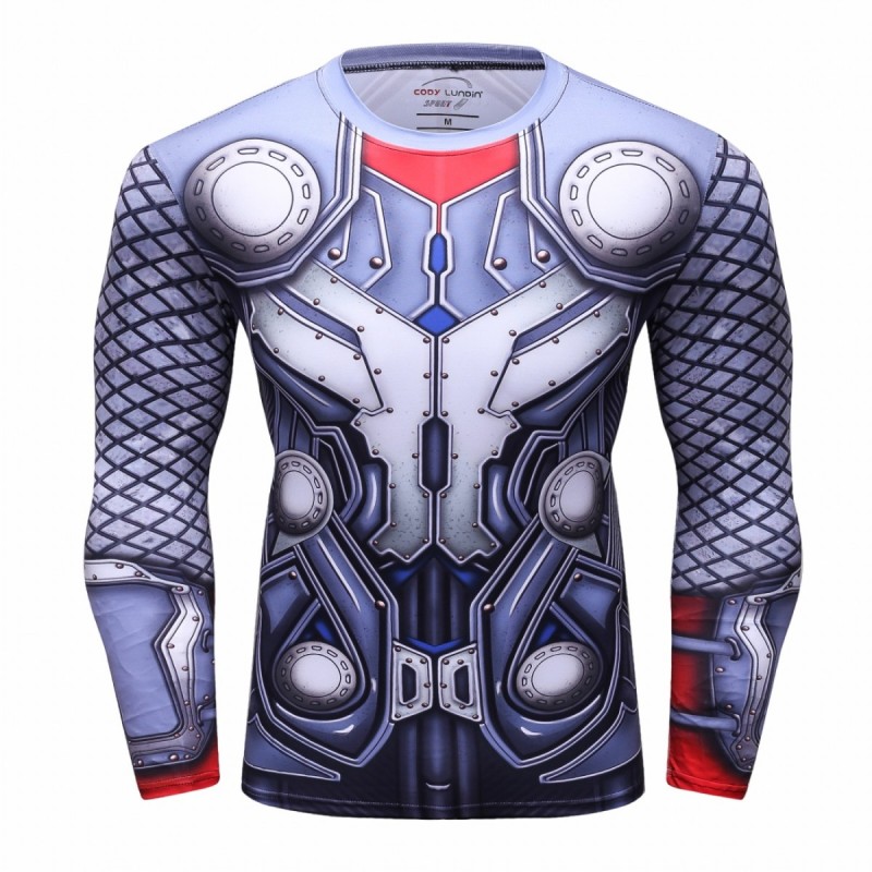 Men's Thunder Superhero Sports Shirt Party/Gift Running Functional Long Sleeve Tee