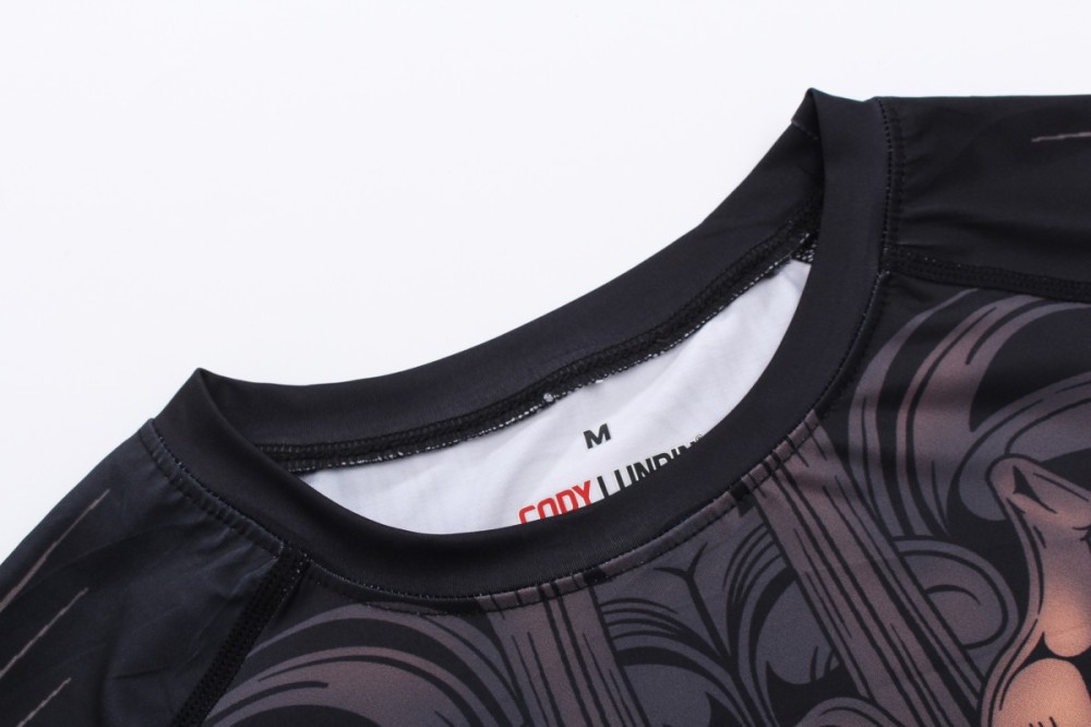 Men's Compression 3D Printing Tight-Fitting Tee Sport Running Quick Drying Long Sleeve T Shirt