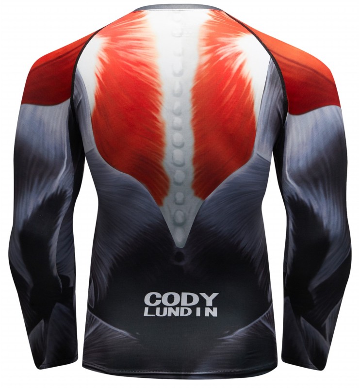 Men's Compression 3D Printing Tight-Fitting Tee Sport Running Quick Drying Long Sleeve T Shirt