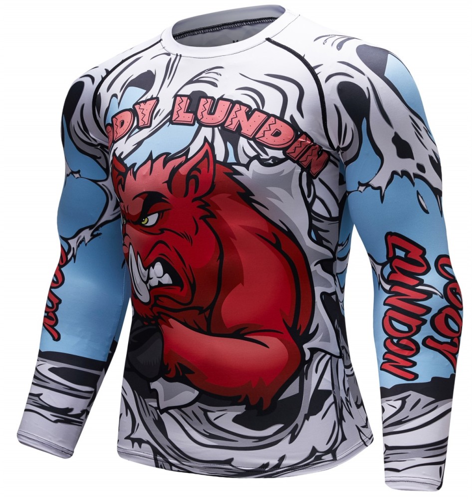 Men's Compression 3D Printing Tight-Fitting Tee Sport Running Quick Drying Long Sleeve T Shirt
