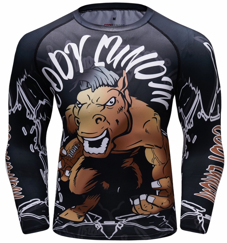 Men's Compression Long Sleeve T-Shirt Cool Dri Shirts Crew-Neck Tees Running Tops Workwear