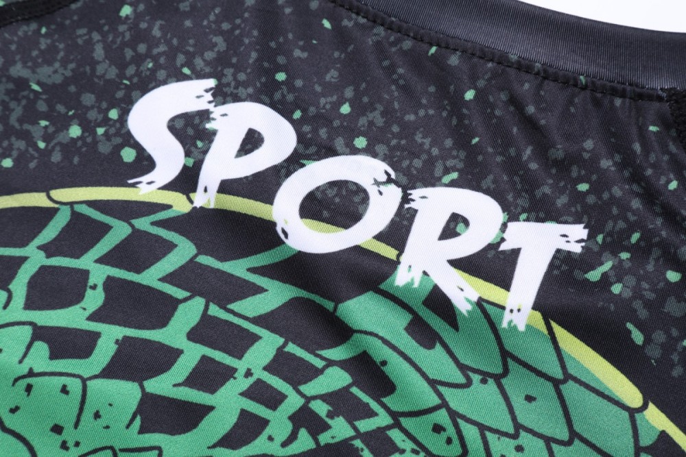 Men's Compression 3D Printing Tight-Fitting Tee Sport Running Quick Drying Long Sleeve T Shirt