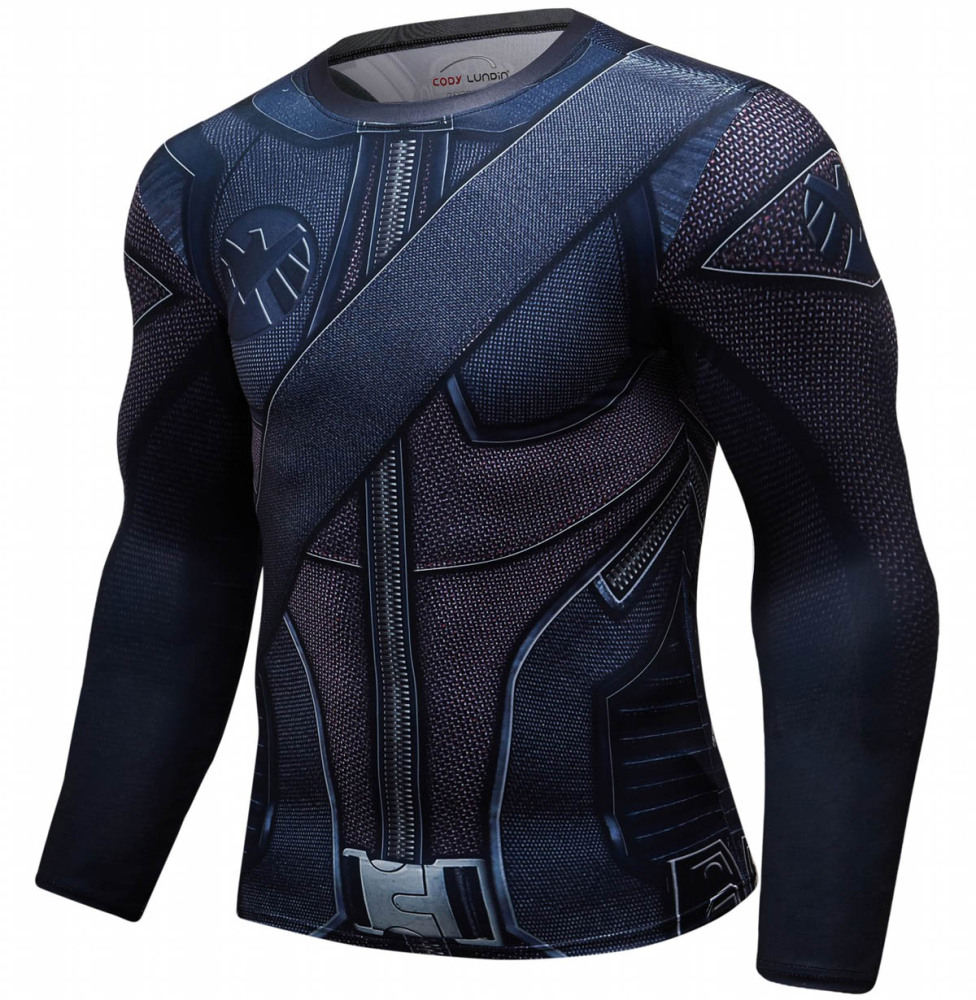 Men's Compression Long Sleeve Slim Fit Athletic Shirt Sports Workouts Running Tee Performance T-Shirt Cool Dry Top