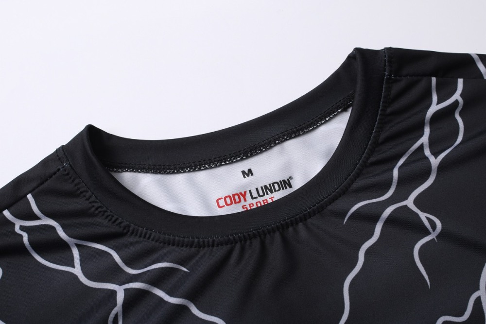 Men's Compression Printing Tight-Fitting Tee Sport Running Quick Drying Long Sleeve T Shirt