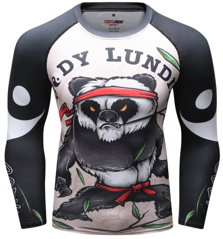 Men's Compression Shirts Fitness Long Sleeve Tees 3D Graphic Digital Print T-Shirt Running Tops