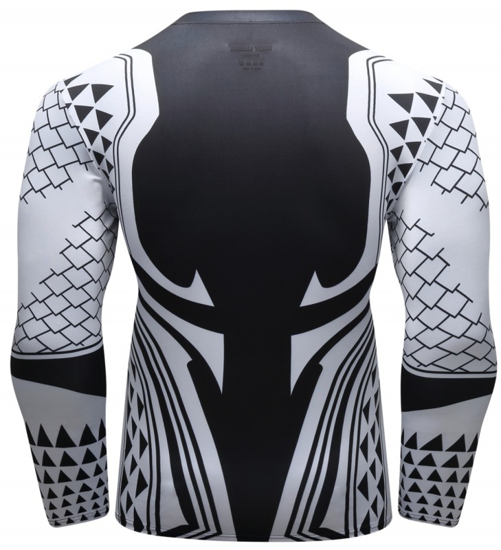 Men's Compression Printing Tight-Fitting Sports Training Long Sleeve Shirt Sportswear Running Top Tee