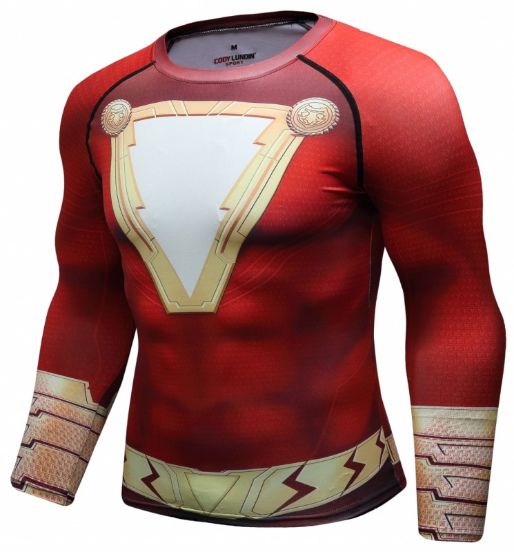 Men's Superhero Sercies Long Sleeve Shirt Gentleman’s Tight-Fitting Sports Long-Sleeved T-Shirt