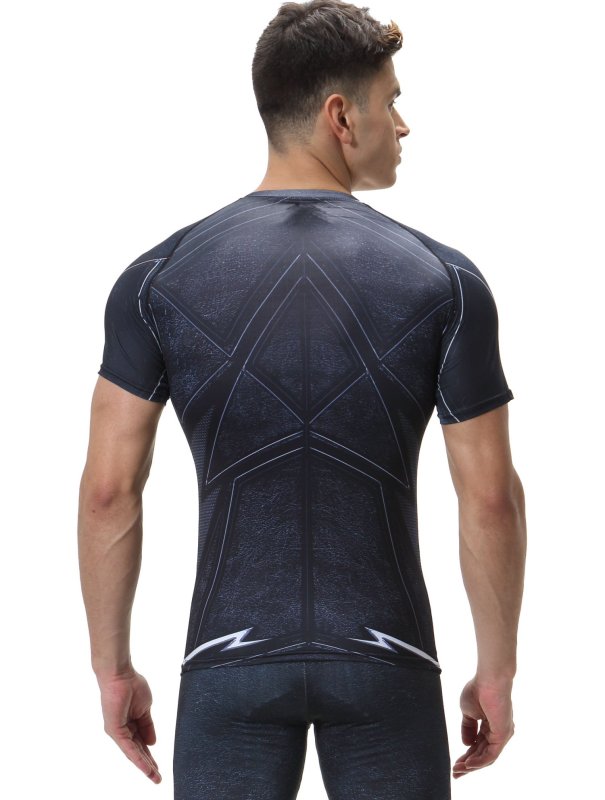 Men's Compression Sport T-Shirt Tight Fitness Shirt Lightning Armor Sports Short Sleeve