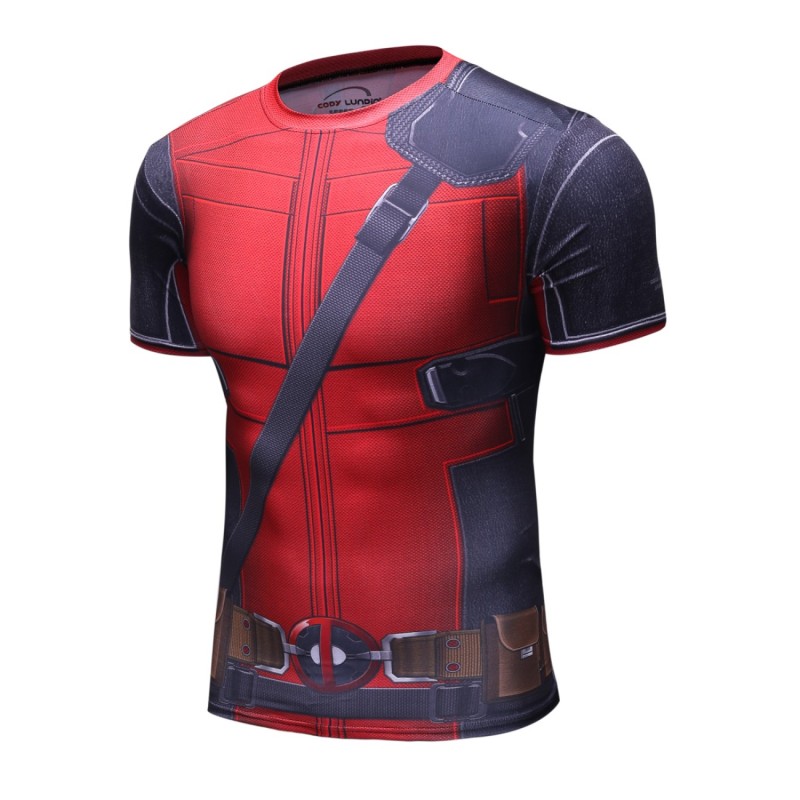 Men's Compression Sport T-Shirt Tight Fitness Shirt Lightning Armor Sports Short Sleeve