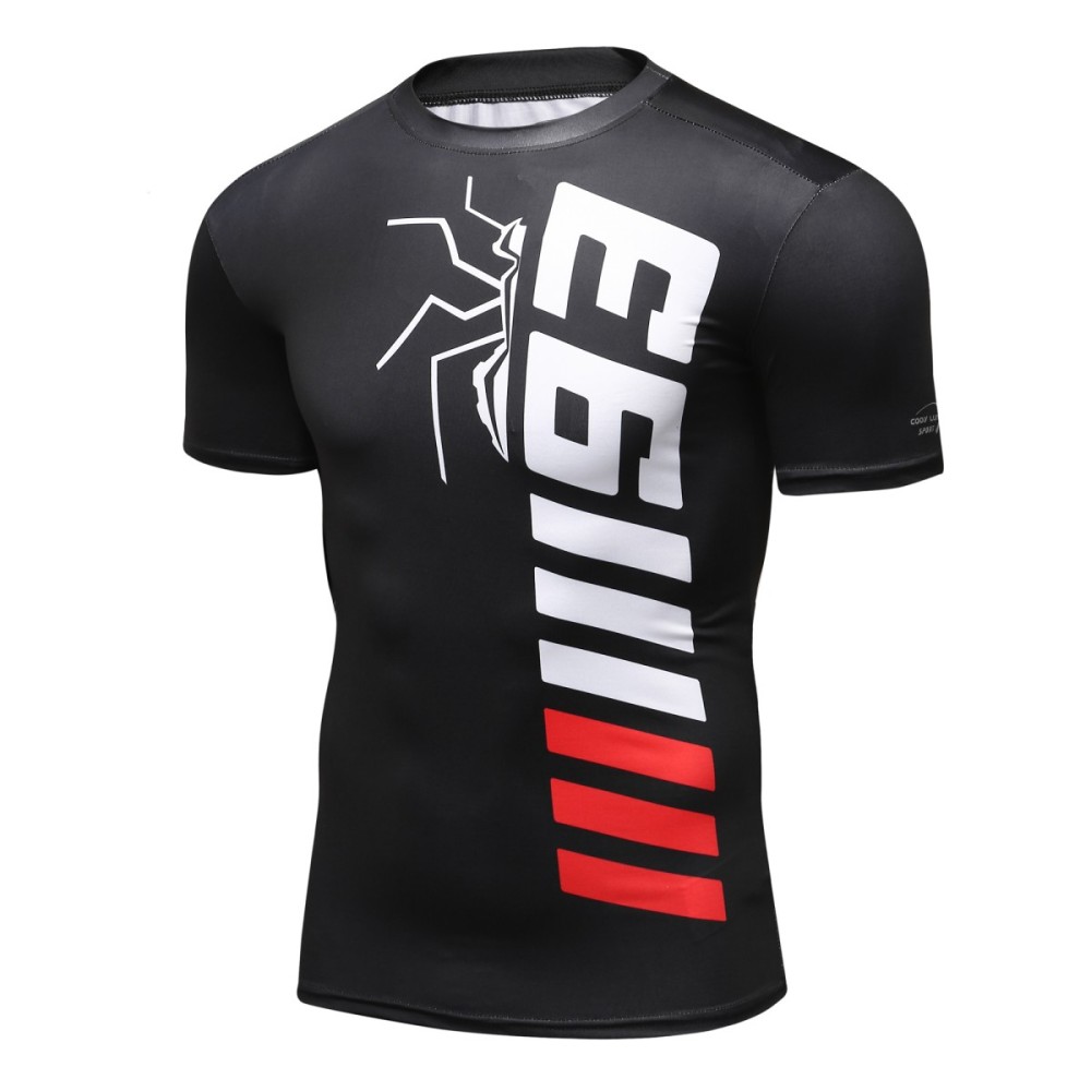 Men's Compression Shirt Short Sleeve Tops Base Layer Fitness T-Shirt