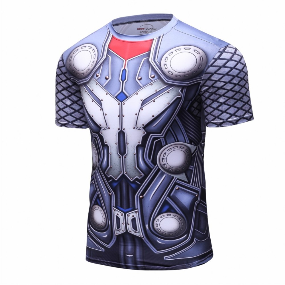Men's Superhero Shirt Sports Fitness T-Shirt Party/Role Play Short Sleeve