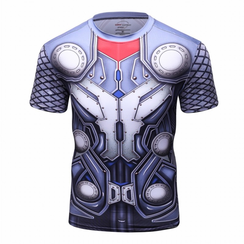 Men's Superhero Shirt Sports Fitness T-Shirt Party/Role Play Short Sleeve