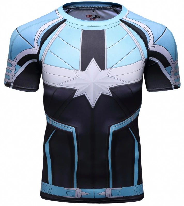 Men's Superhero Compression Short Sleeve Gentlemen 3D Digital Printing Quick Dry Short-Sleeved T-Shirt Top