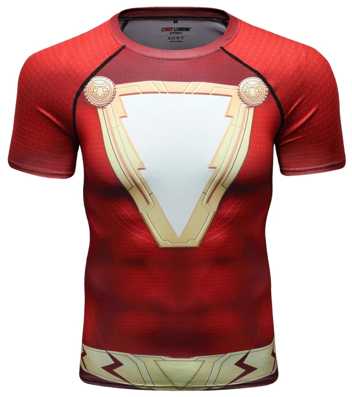 Men's Superhero Compression Short Sleeve Gentlemen 3D Digital Printing Quick Dry Short-Sleeved T-Shirt Top