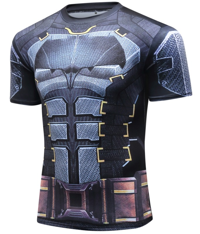 Men's Superhero Compression Short Sleeve Gentlemen 3D Digital Printing Quick Dry Short-Sleeved T-Shirt Top