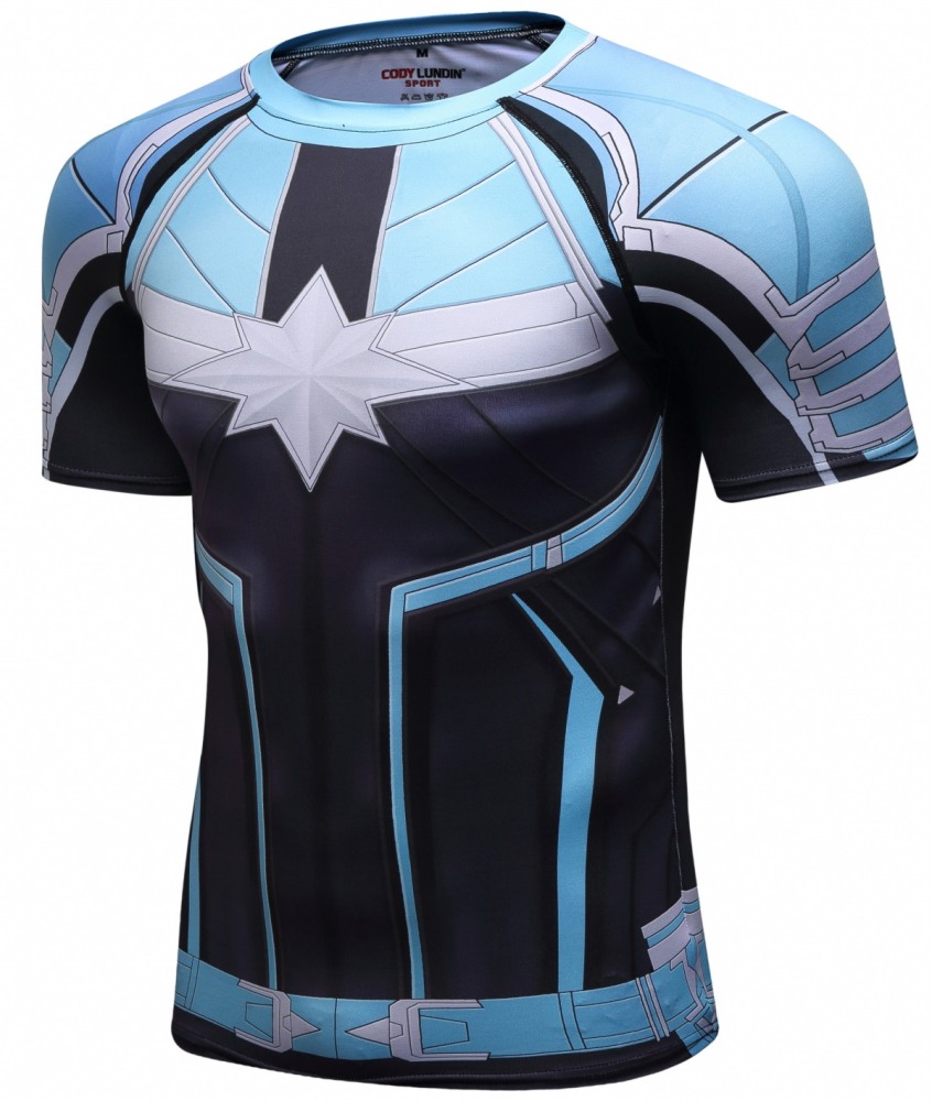 Men's Superhero Compression Short Sleeve Gentlemen 3D Digital Printing Quick Dry Short-Sleeved T-Shirt Top