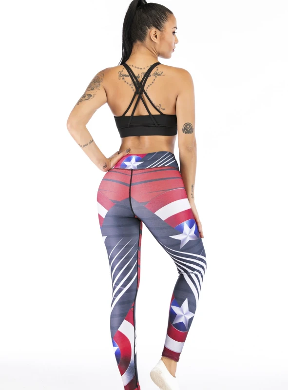 Women's Superhero Digital Printing Leggings Yoga Pants Compressed Tight Trousers