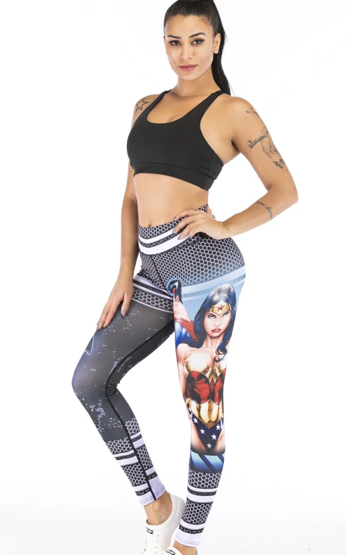 Women's Superhero Digital Printing Leggings Yoga Pants Compressed Tight Trousers