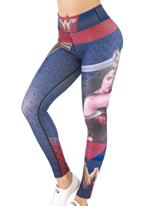 Women's Superhero Digital Printing Leggings Yoga Pants Compressed Tight Trousers