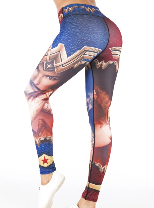 Women's Superhero Digital Printing Leggings Yoga Pants Compressed Tight Trousers