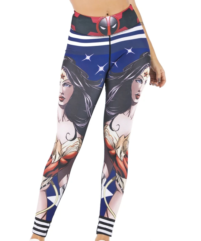 Women's Superhero Digital Printing Leggings Yoga Pants Compressed Tight Trousers