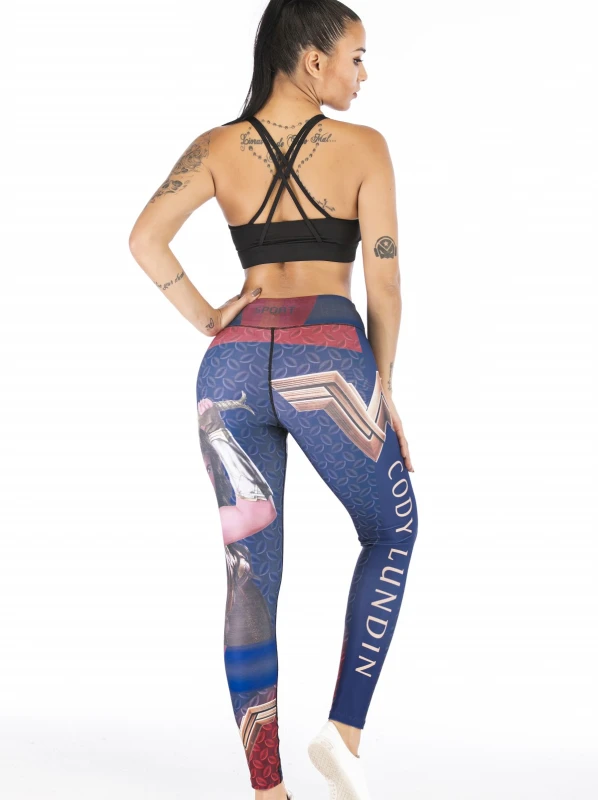 Women's Superhero Digital Printing Leggings Yoga Pants Compressed Tight Trousers