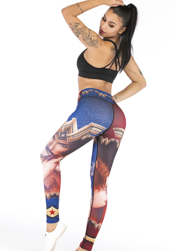 Women's Superhero Digital Printing Leggings Yoga Pants Compressed Tight Trousers