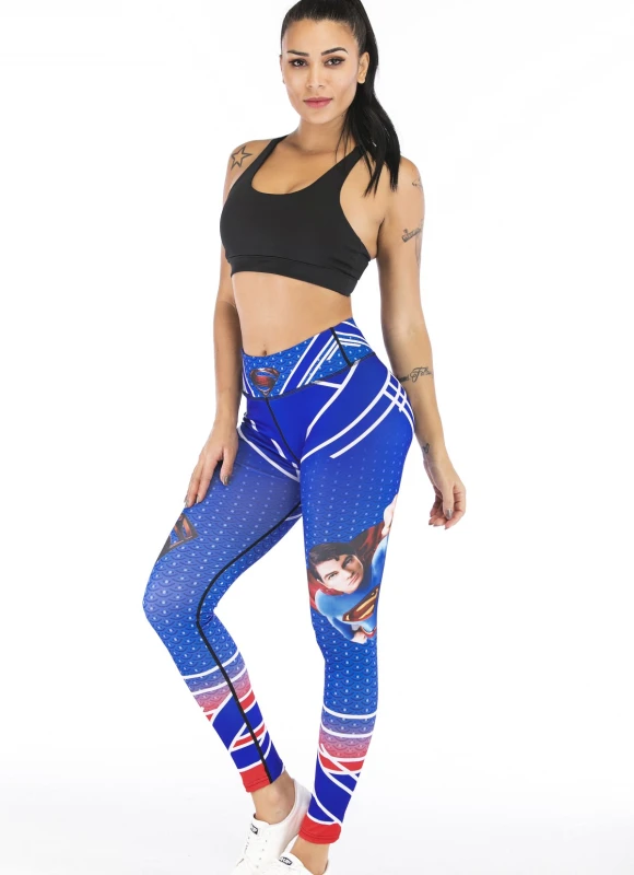 Women's Superhero Digital Printing Leggings Yoga Pants Compressed Tight Trousers