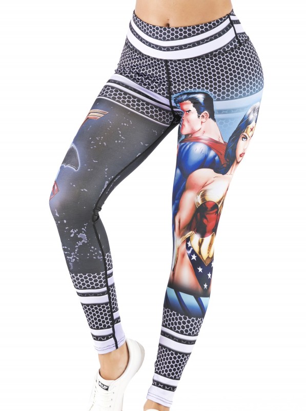 Women's Superhero Digital Printing Leggings Yoga Pants Compressed Tight Trousers