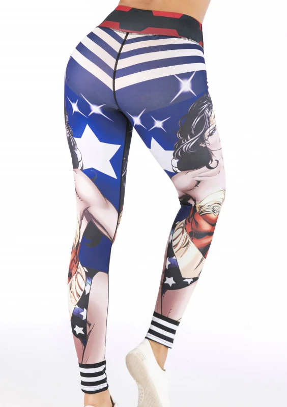 Women's Superhero Digital Printing Leggings Yoga Pants Compressed Tight Trousers