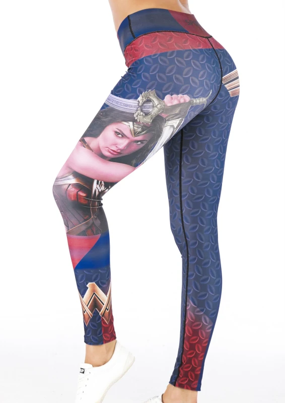 Women's Superhero Digital Printing Leggings Yoga Pants Compressed Tight Trousers