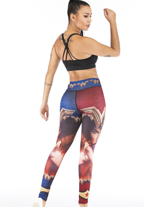 Women's Superhero Digital Printing Leggings Yoga Pants Compressed Tight Trousers