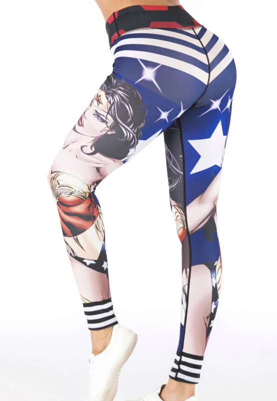 Women's Superhero Digital Printing Leggings Yoga Pants Compressed Tight Trousers