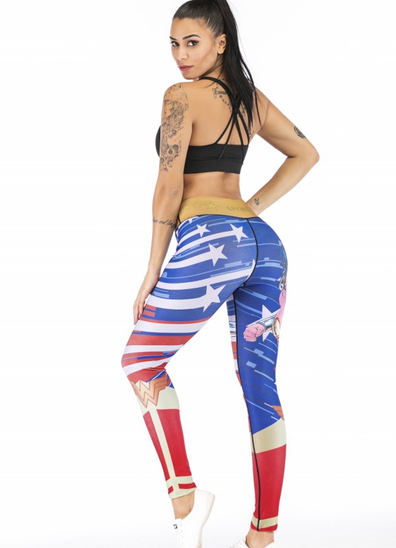 Women's Superhero Digital Printing Leggings Yoga Pants Compressed Tight Trousers