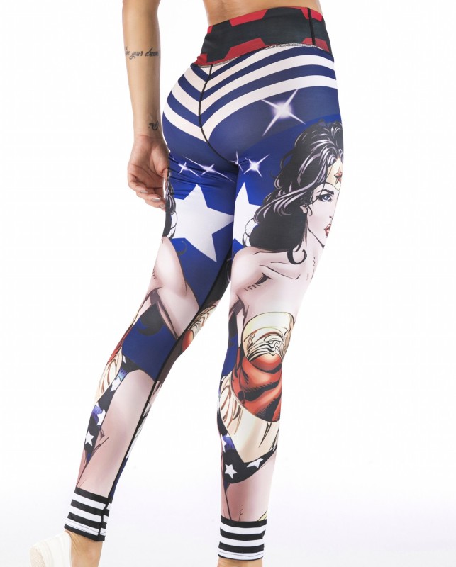 Women's Superhero Digital Printing Leggings Yoga Pants Compressed Tight Trousers