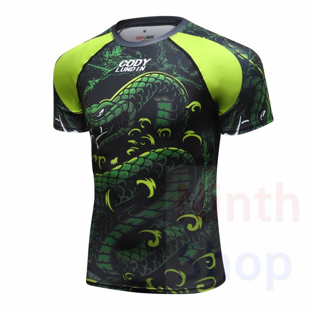 Men's Tight Short Sleeve T-Shirt Exercise T-Shirt 3D Digital Printing Quick Dry Short-Sleeved T-Shirt Fitness Training Tops