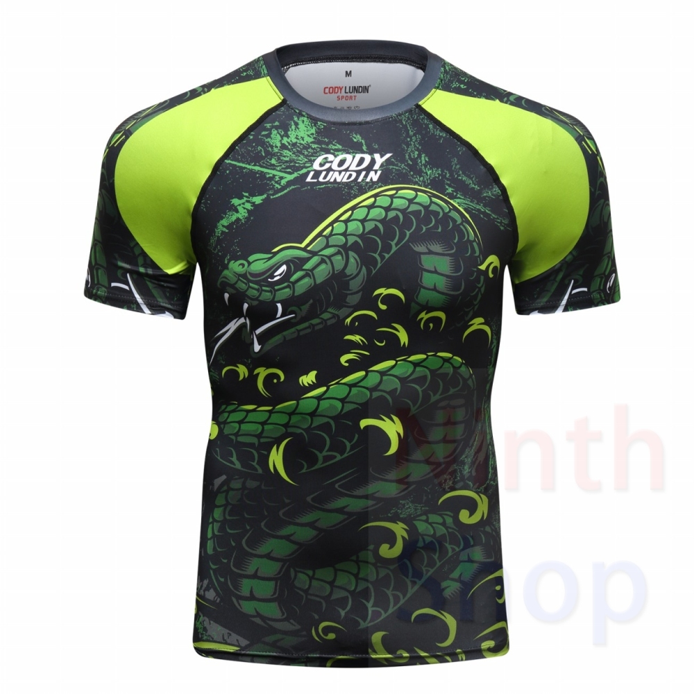 Men's Tight Short Sleeve T-Shirt Exercise T-Shirt 3D Digital Printing Quick Dry Short-Sleeved T-Shirt Fitness Training Tops