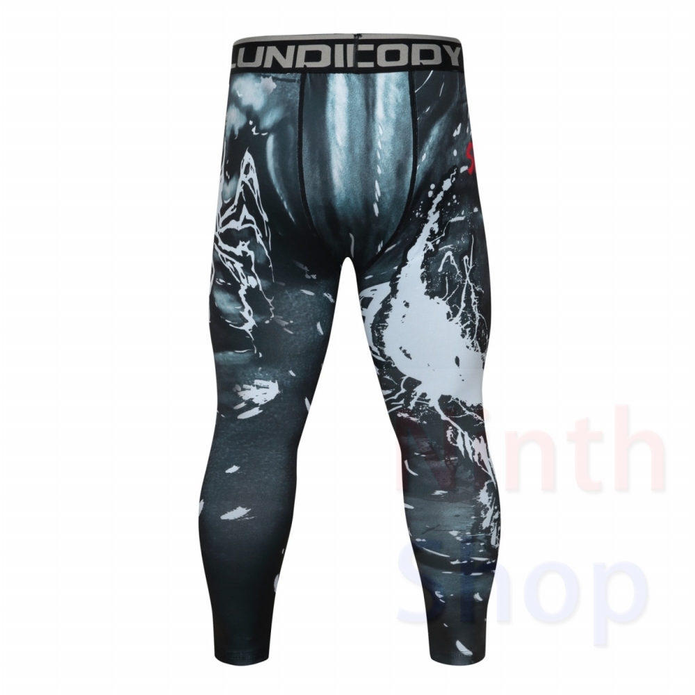 Men's Compression Elastic Tight Leggings Sport Printing Pants Outdoor Running Pants Quick Dry Pants Fashion Trousers