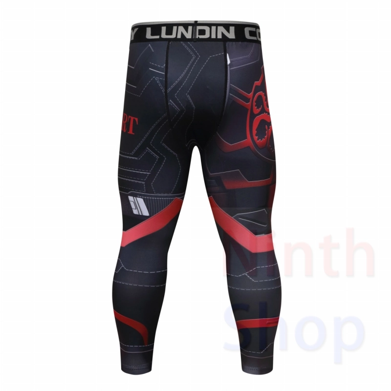 Men's Compression Elastic Tight Leggings Sport Printing Pants Outdoor Running Pants Quick Dry Pants Fashion Trousers