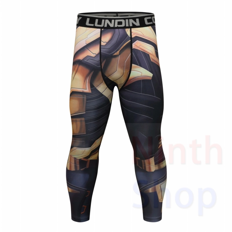 Men's Compression Elastic Tight Leggings Sport Printing Pants Outdoor Running Pants Quick Dry Pants Fashion Trousers