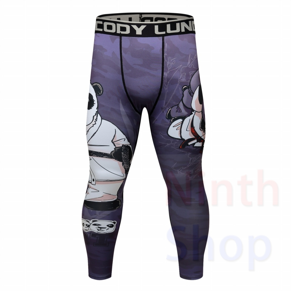 Men's Compression Elastic Tight Leggings Sport Printing Pants Outdoor Running Pants Quick Dry Pants Fashion Trousers