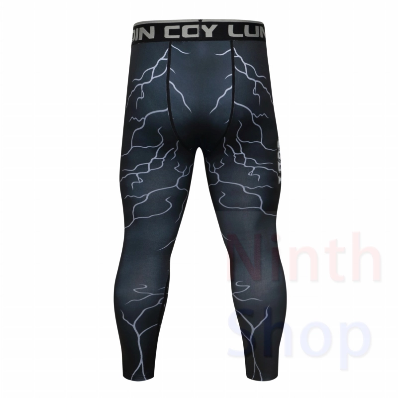 Men's Compression Elastic Tight Leggings Sport Printing Pants Outdoor Running Pants Quick Dry Pants Fashion Trousers