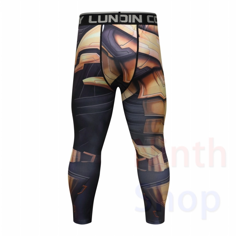 Men's Compression Elastic Tight Leggings Sport Printing Pants Outdoor Running Pants Quick Dry Pants Fashion Trousers