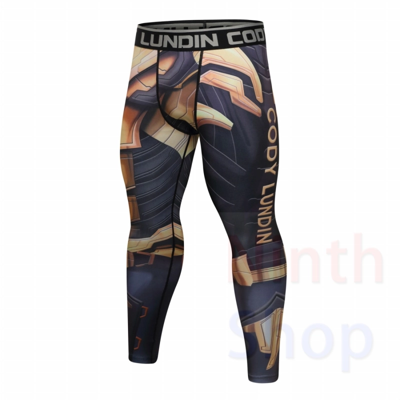 Men's Compression Elastic Tight Leggings Sport Printing Pants Outdoor Running Pants Quick Dry Pants Fashion Trousers