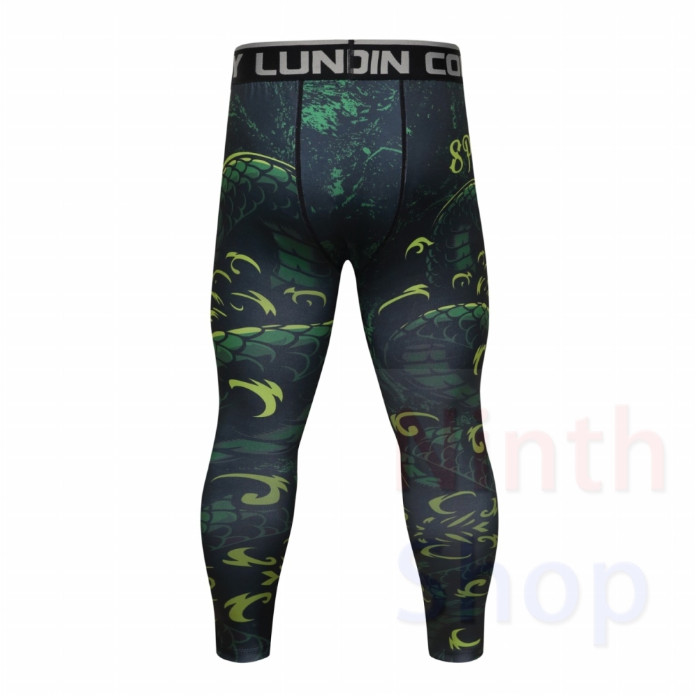 Men's Compression Elastic Tight Leggings Sport Printing Pants Outdoor Running Pants Quick Dry Pants Fashion Trousers