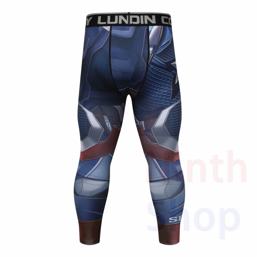 Men's Compression Elastic Tight Leggings Sport Printing Pants Outdoor Running Pants Quick Dry Pants Fashion Trousers