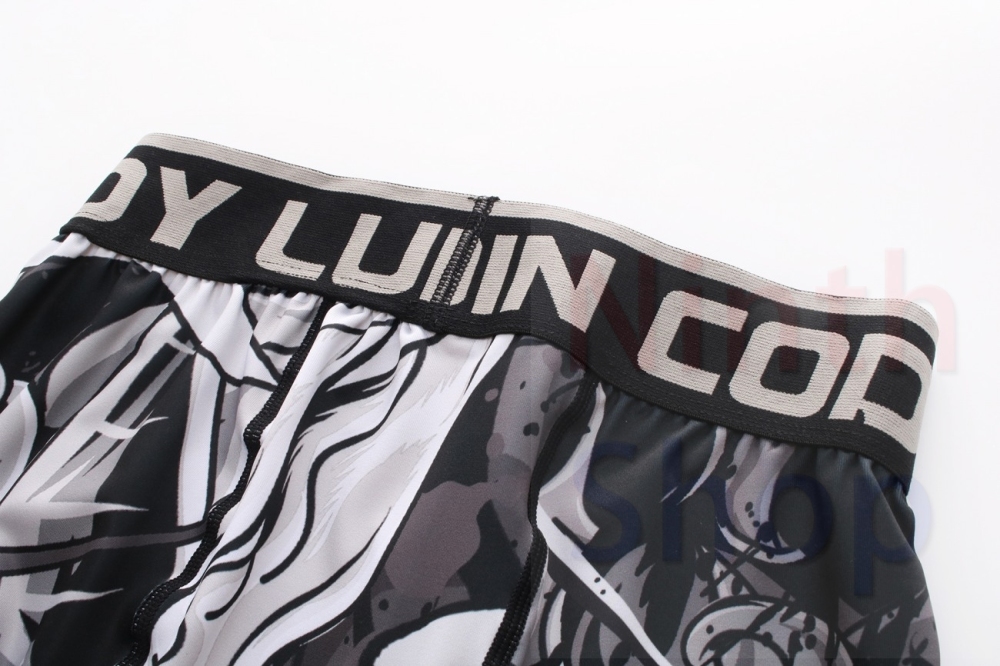 Men's Compression Elastic Tight Leggings Sport Printing Pants Outdoor Running Pants Quick Dry Pants Fashion Trousers