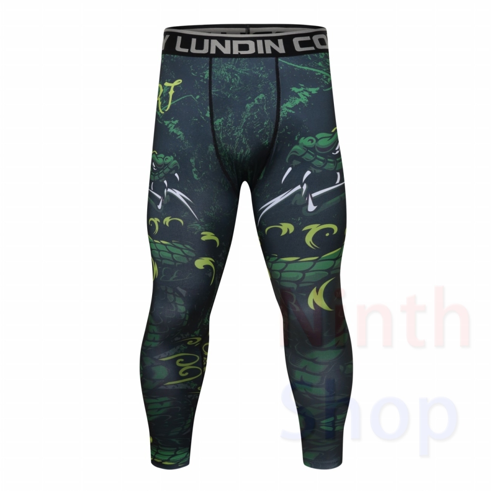 Men's Compression Elastic Tight Leggings Sport Printing Pants Outdoor Running Pants Quick Dry Pants Fashion Trousers