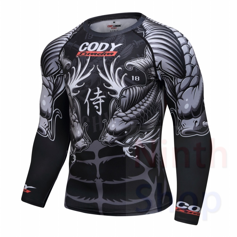 Men's Compression Sports Shirt  Running Functional Long Sleeve Tee Cool Dry Long Sleeve Base Layer Shirts Printing Long Sleeve