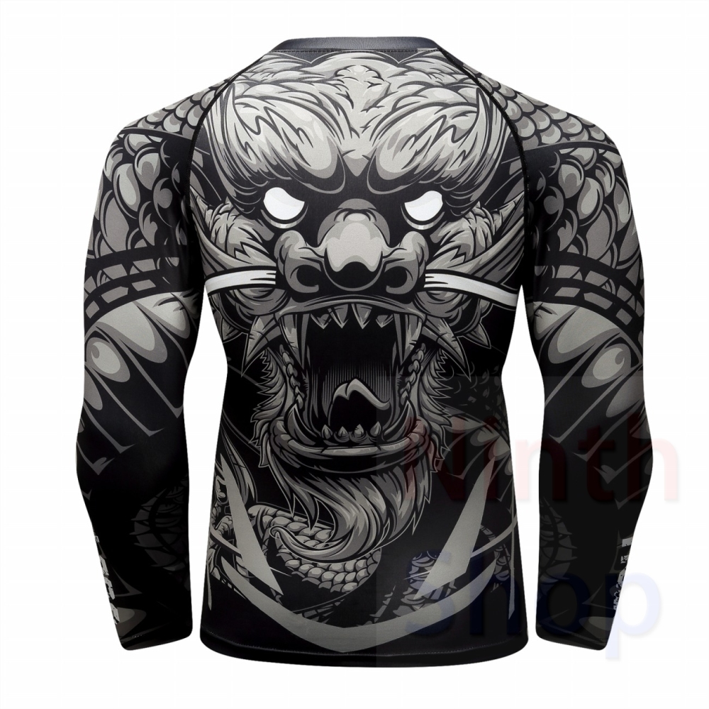 Men's Compression Sports Shirt  Running Functional Long Sleeve Tee Cool Dry Long Sleeve Base Layer Shirts Printing Long Sleeve